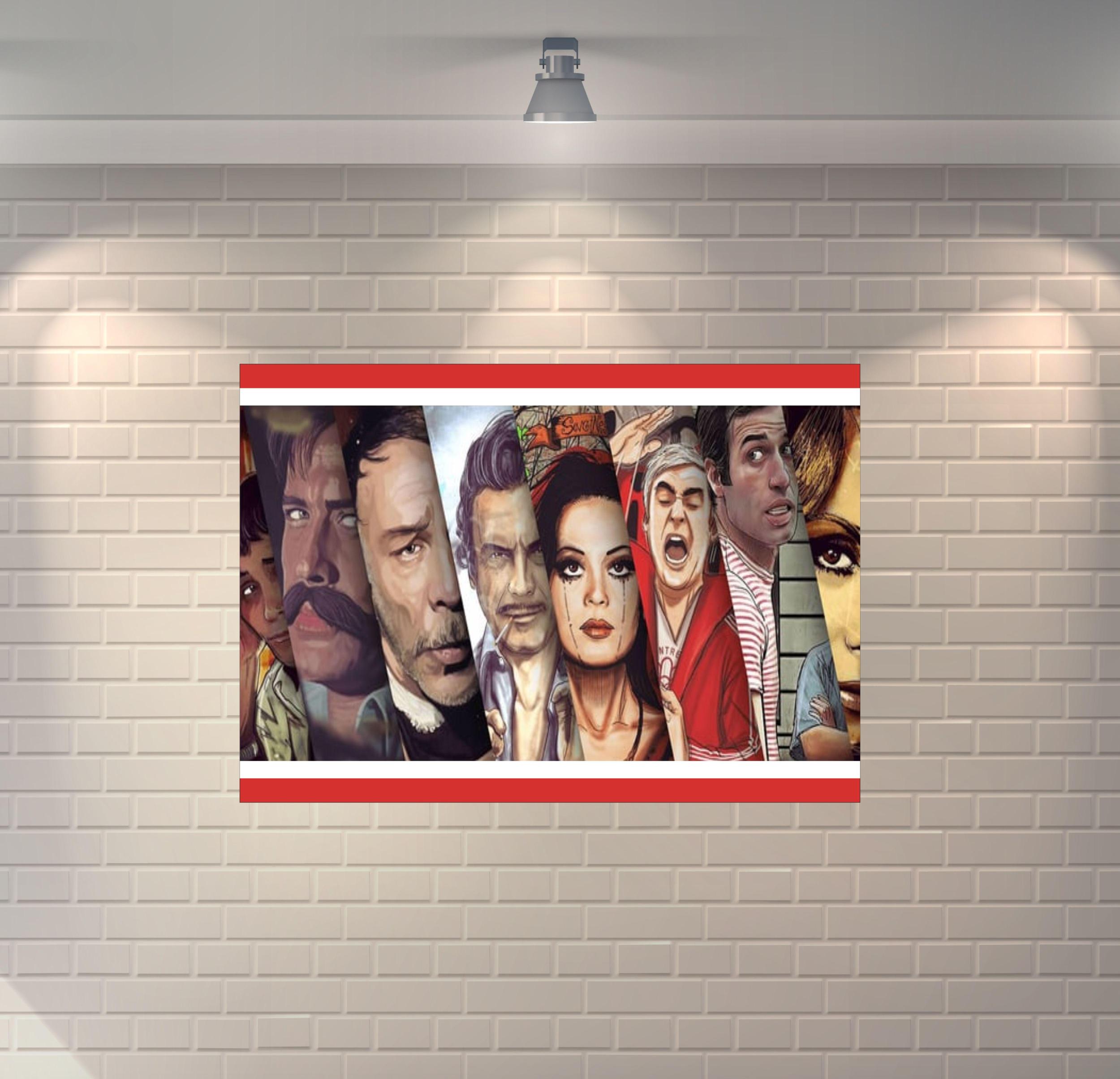 Yeşilçam%20Artistleri%20Retro%20Ahşap%20Poster%20