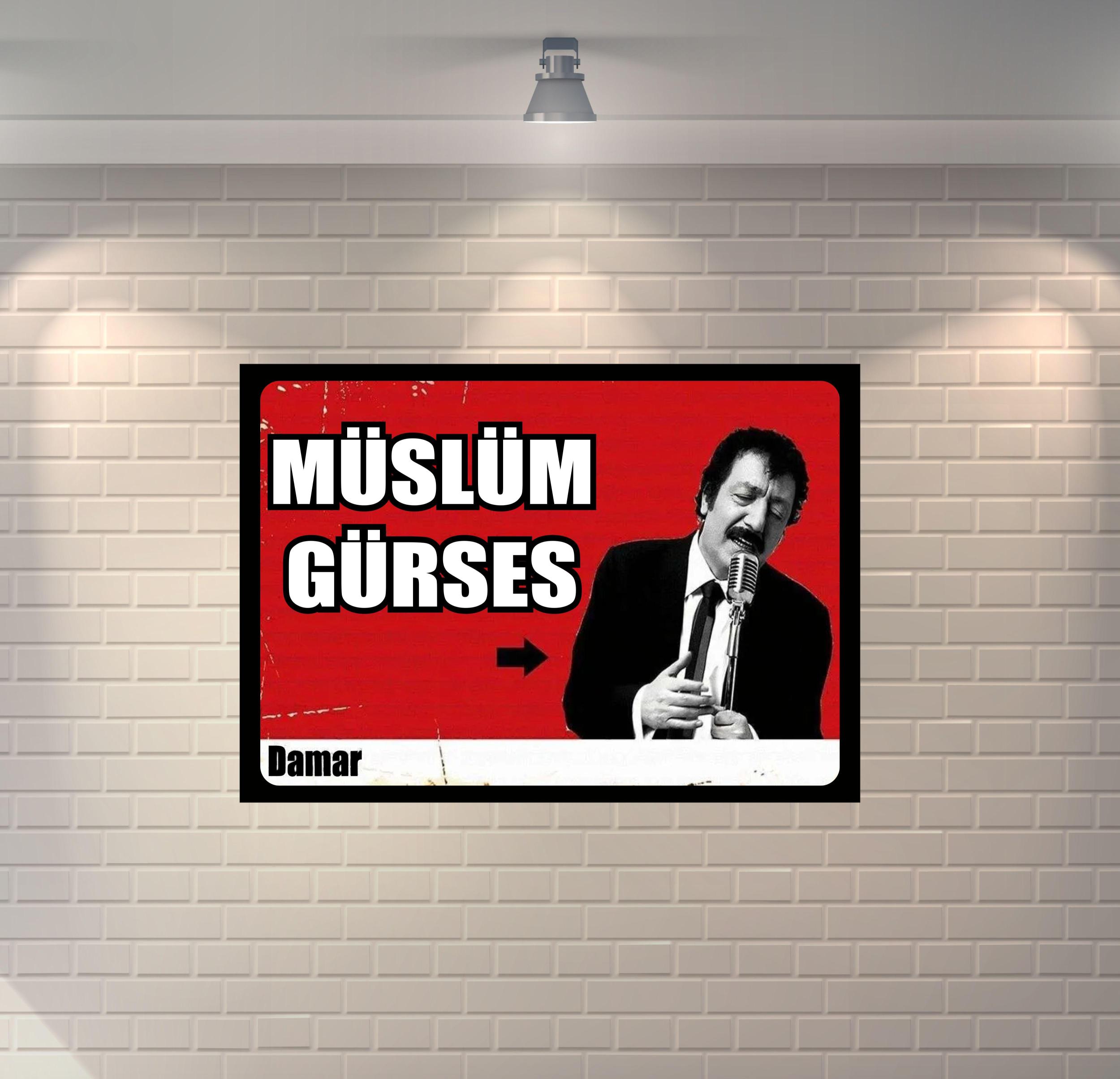 Müslüm%20Gürses%20Arabesk%20Retro%20Ahşap%20Poster%20